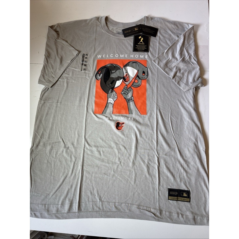 Rare Baltimore Orioles MLB Baseballism Welcome Home Gray T-Shirt XXL (16jj)